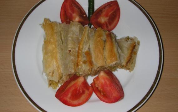 Burek sa prazilukom i sojinim ljuspicama