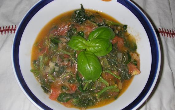 Mediteranski prilog od štira, paradajza i bosiljka 